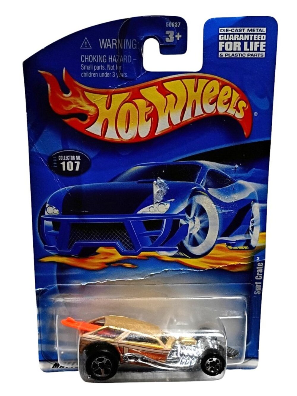 Hot Wheels Surf Crate Die-Cast Car 107 Collectible Gold Silver Orange